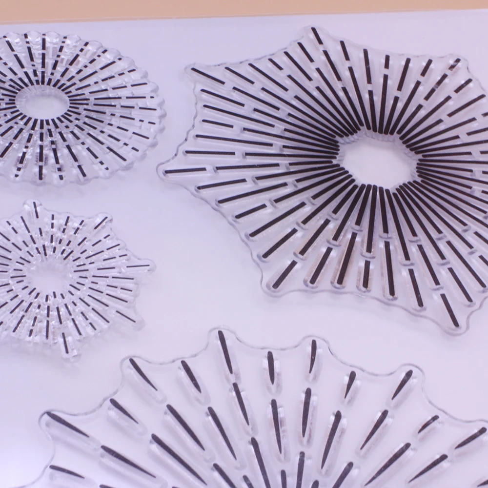 Прозрачные штампы Alinacutle фейерверк солнечный свет круглая линия сделай сам