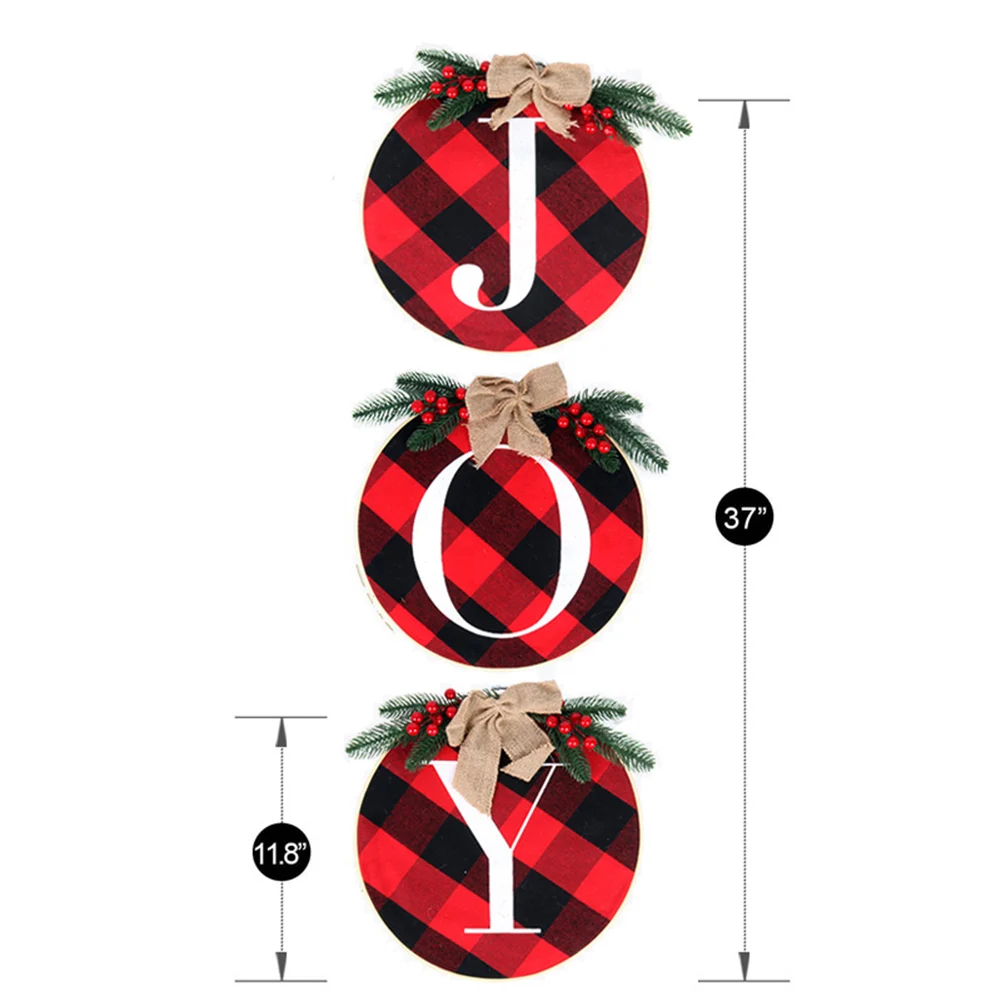 

3Pcs/Set DIY JOY Sign Garland Wreath Home Party Xmas Wall Hanging Ornaments Party Christmas New Year Decorations 2021