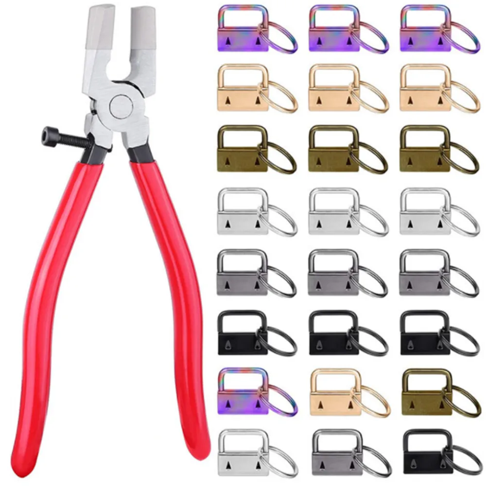 

Keychain Hardware with Pliers Tool Set for Wristlet Clamp Key Lanyard Making Install