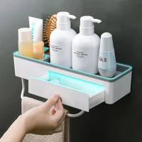 suction cup bathroom accessories punch free bath kitchen towel holder shampoo cosmetic household items bathroom organizer shelf