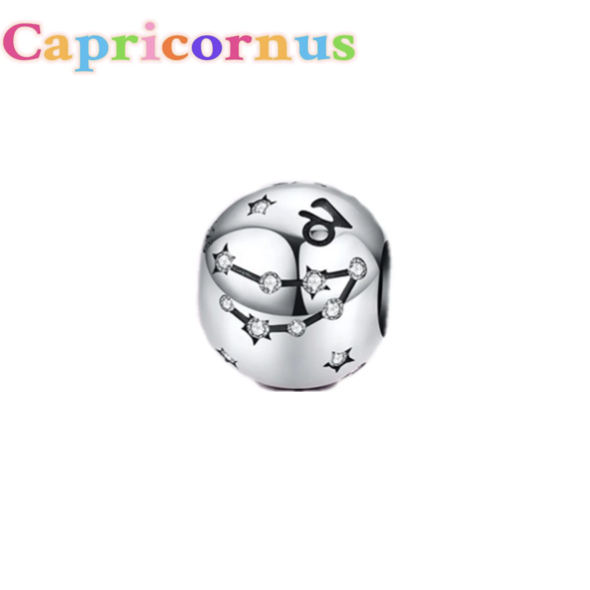 

Genuine 925 Sterling Silver Vintage DIY12 Constellation Zodiac Round Beads Fit Original Pandora Bracelet Charms Jewelry jewelry