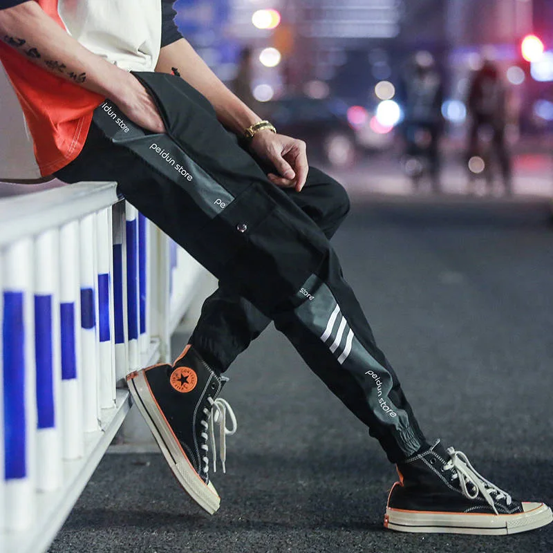 

Spring Summer Sports Pants Men Tooling Pants Male Beam Feet Male Youth Version Closing Feet Nine Points Pants Casual Pant