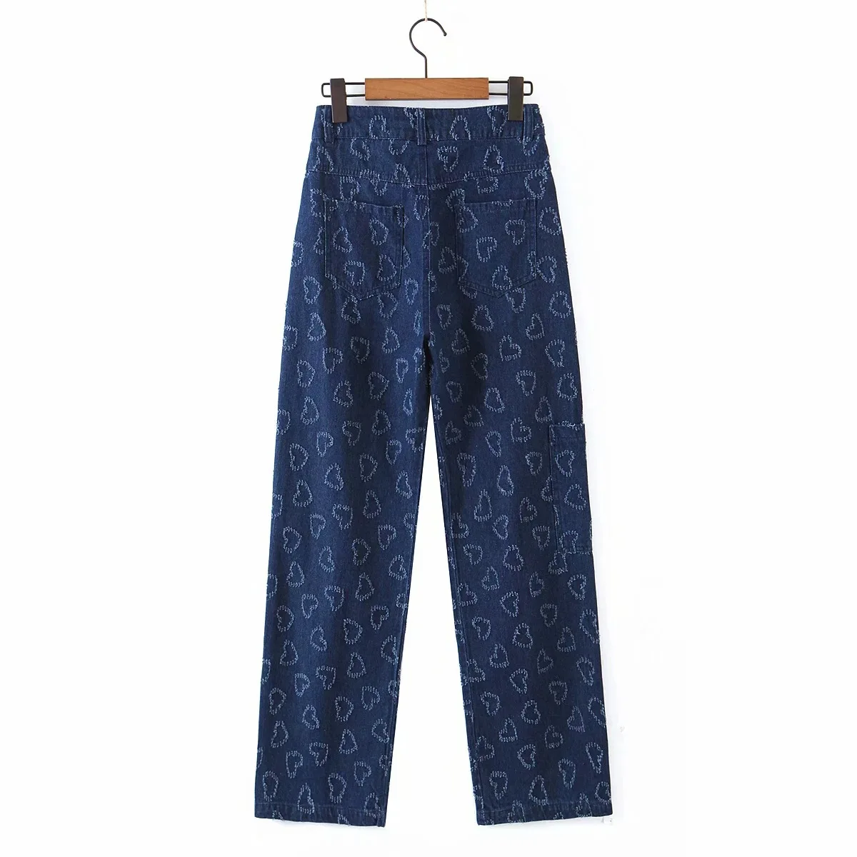 

French Retro 2021 Spring New Women's Clothing Fashion Slimming Casual Burr Straight Jeans Trousers