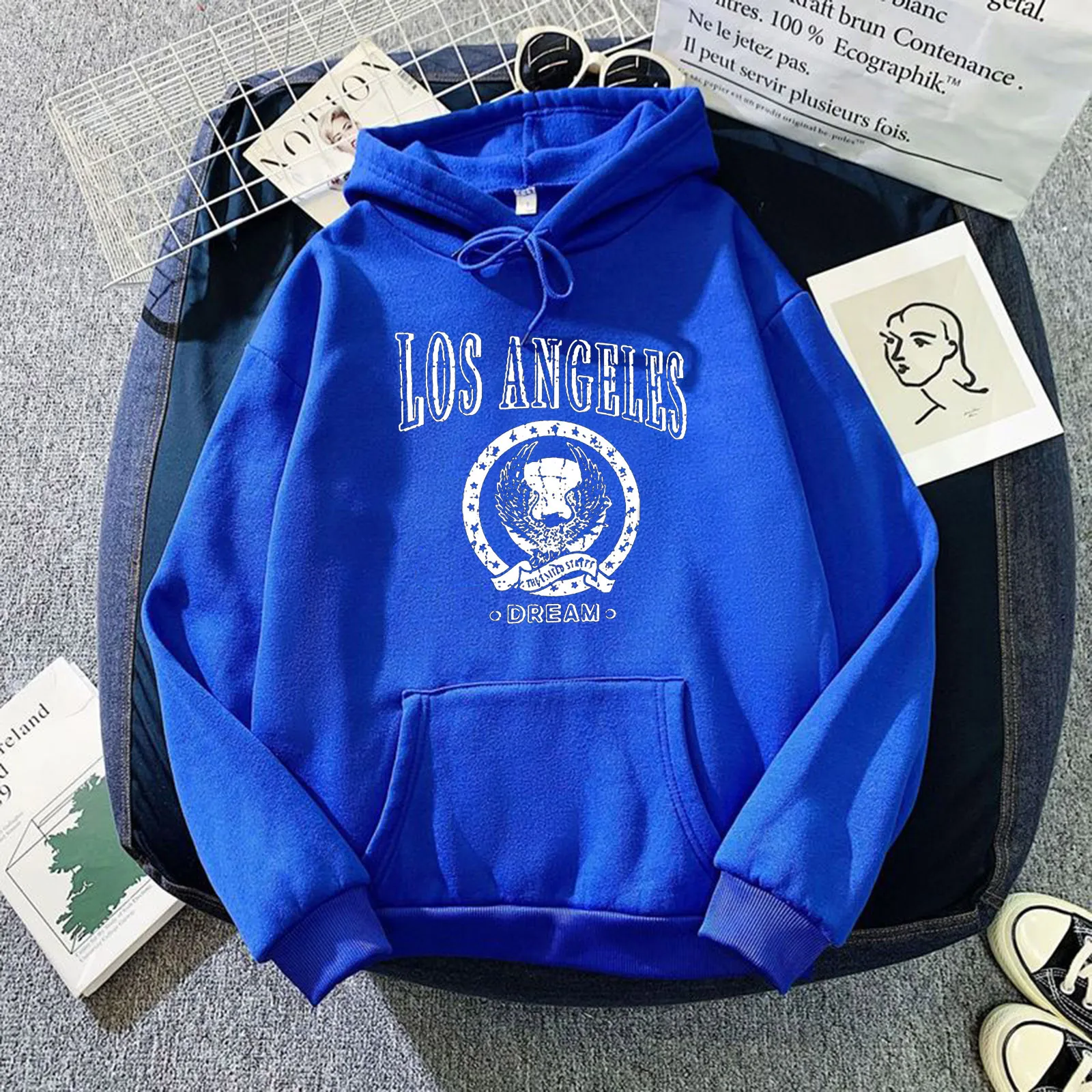 Women's Dream Print Hoodies Women's Harajuku Cute Printed Long-sleeve Sweatshirt Casual Blouse Pullover Streetwear Loose Moletom