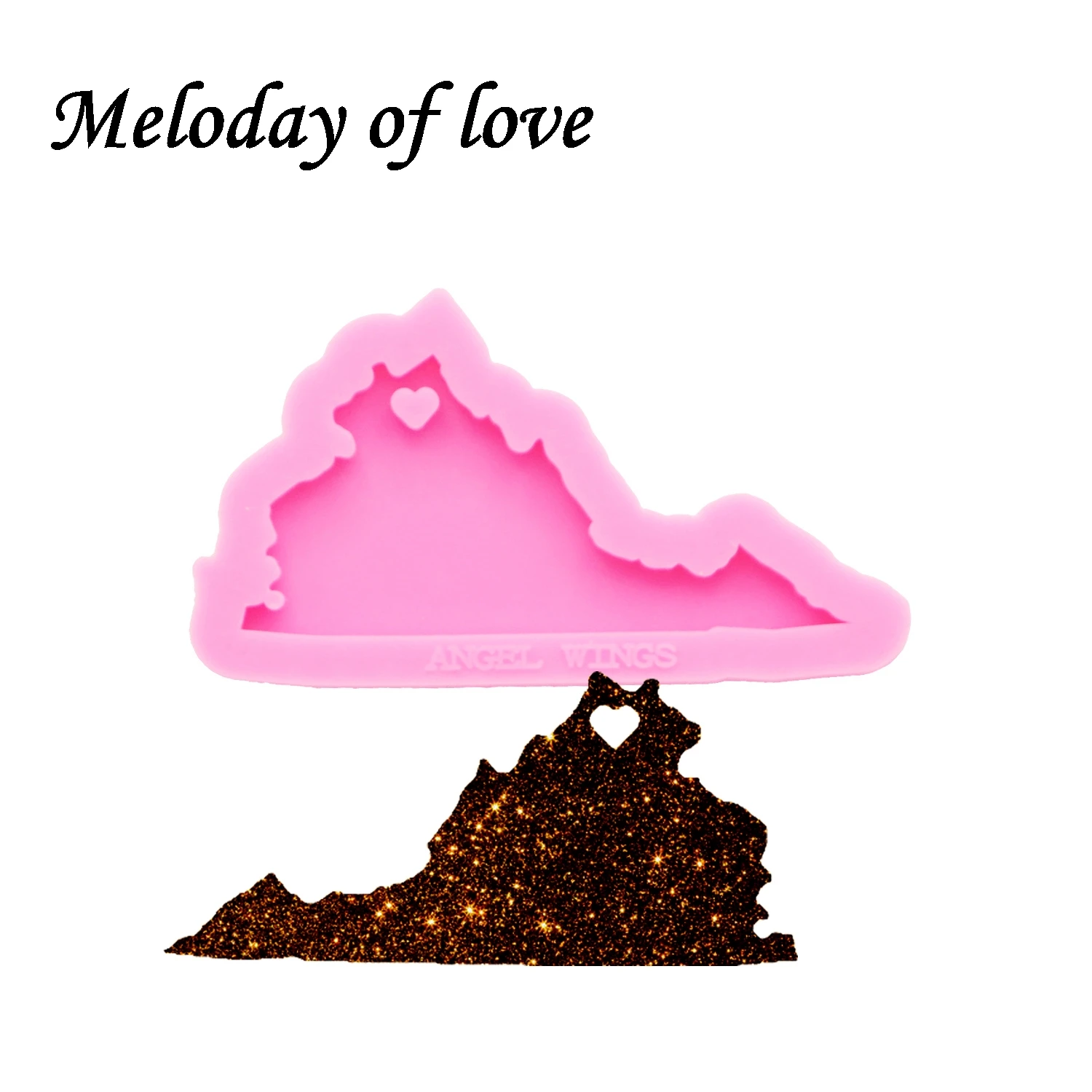 Блестящая Глянцевая Вирджиния силиконовая форма diy карта штатов США формы для