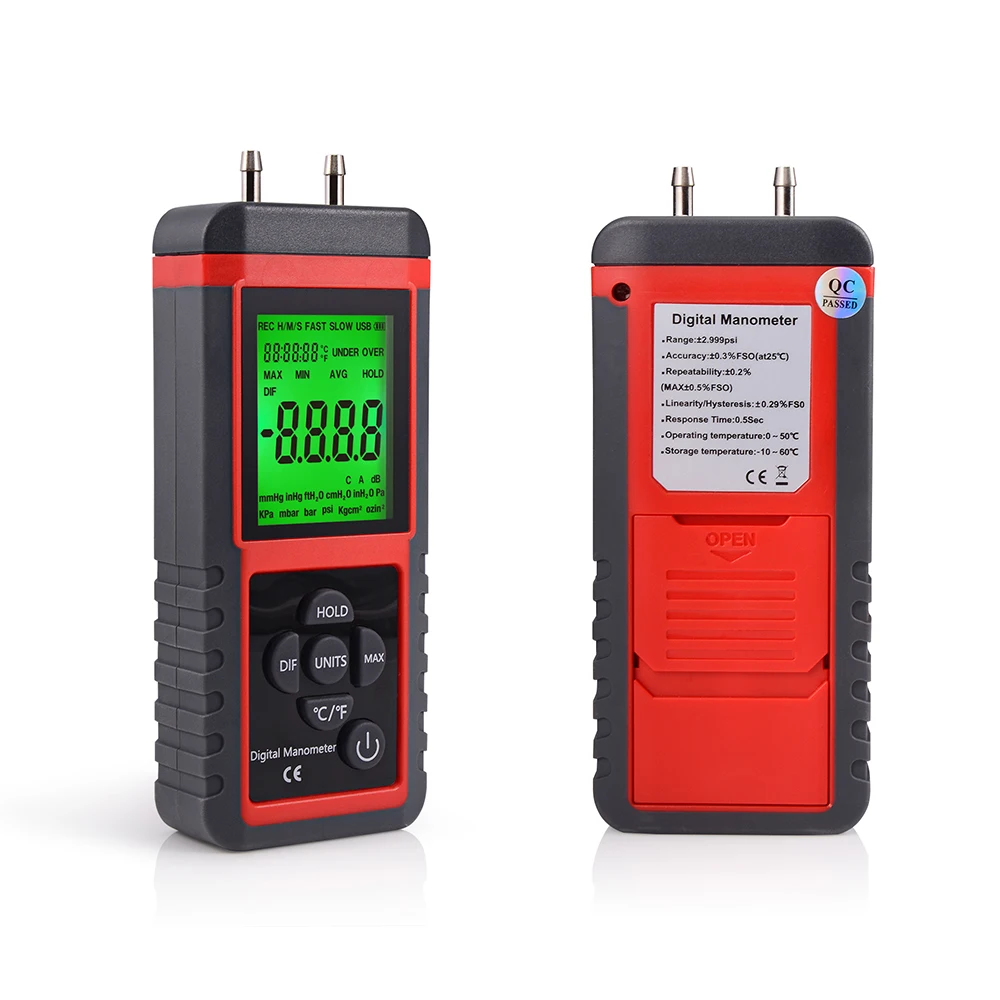 

FOSHIO Professional Manometer Digital Differential Air Pressure Gauge Gas Pressure Measurement Tire Pressure Sensor Repair Tool