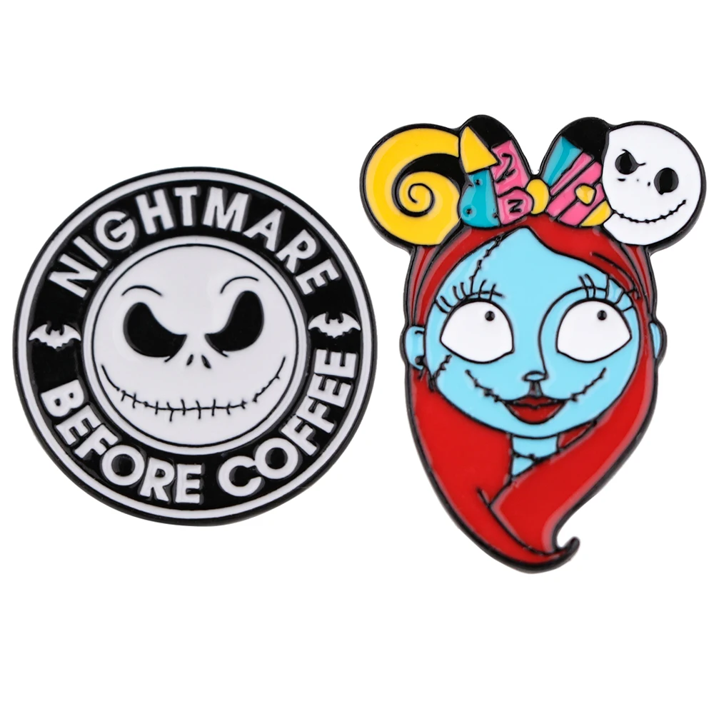 YQ752 Кошмар перед Рождеством эмалированная булавка для лацкана призрак
