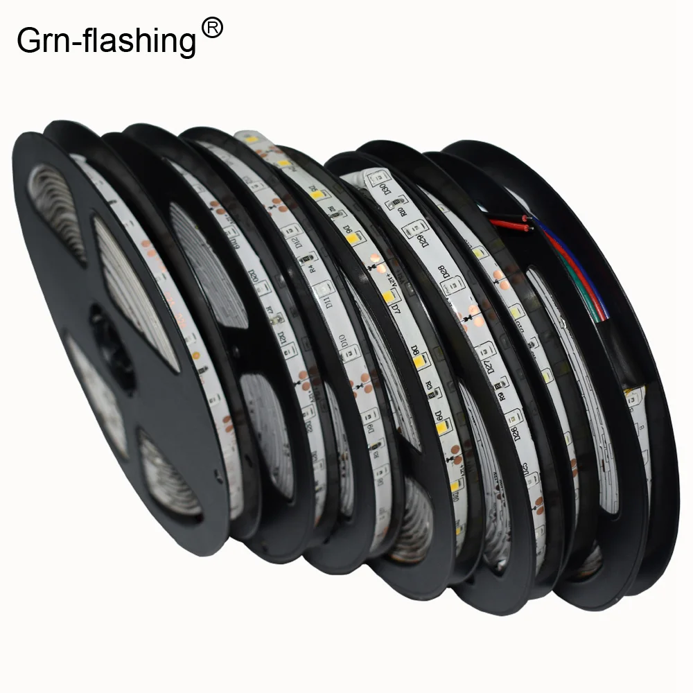 5 м Светодиодная лента 3528 DC 12V 300Led 60Led/M IP65 Водонепроницаемый RGB Гибкие светодиодные