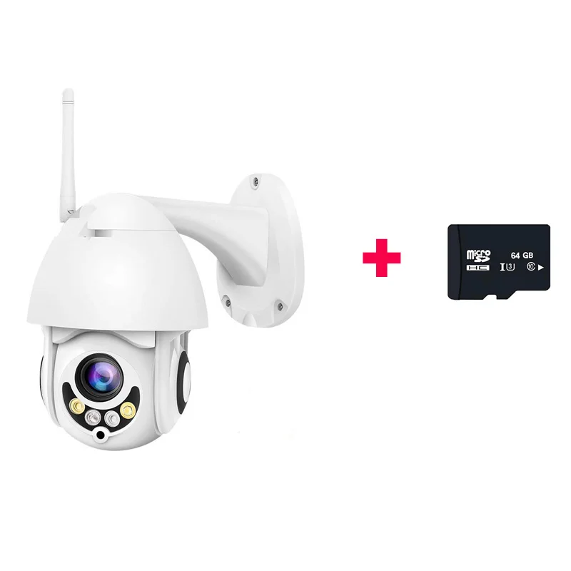 plus 64g c10 card WiFi IP камера безопасности-1080 P наружная Водонепроницаемая беспроводная PTZ камера с ночным видением, CCTV домашняя камера наблюдения s - Цвет: plus 64g c10 card