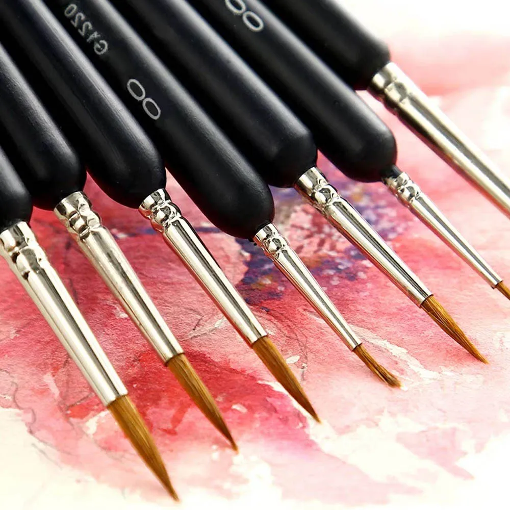 9 шт./компл. Краски кисти Волк волос миниатюрный вытяжной Канат ручки ing набор