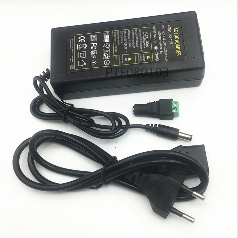 

12v5a EU / US AC 100v-240v converter power adapter DC12V 5A DC plug power adapter for 3528 530 5050 bar LED