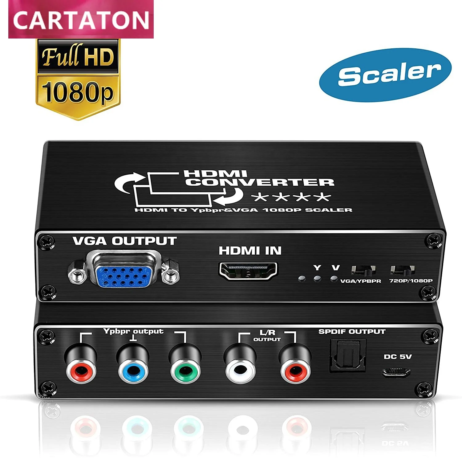 Преобразователь компонентов hdmi-1080 p YPbPr RGB 5RCA преобразователь видеосигнала VGA
