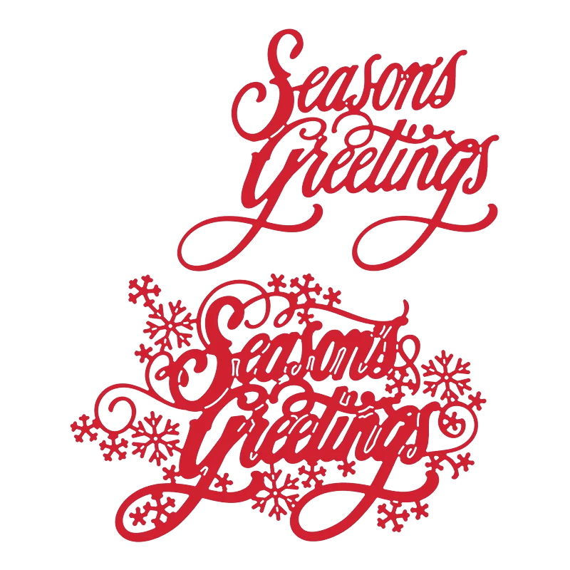 

Season's Greetings Metal Cutting Dies Snowflakes+Phrase Season's Greetings Die Cuts For Card Making DIY Decoration Crafts Cards