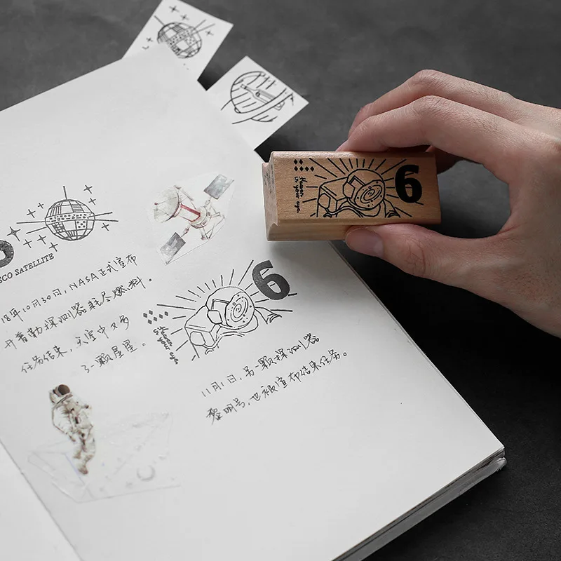 Деревянная печать цифровой Вселенная резиновый альбом сделай сам украшения