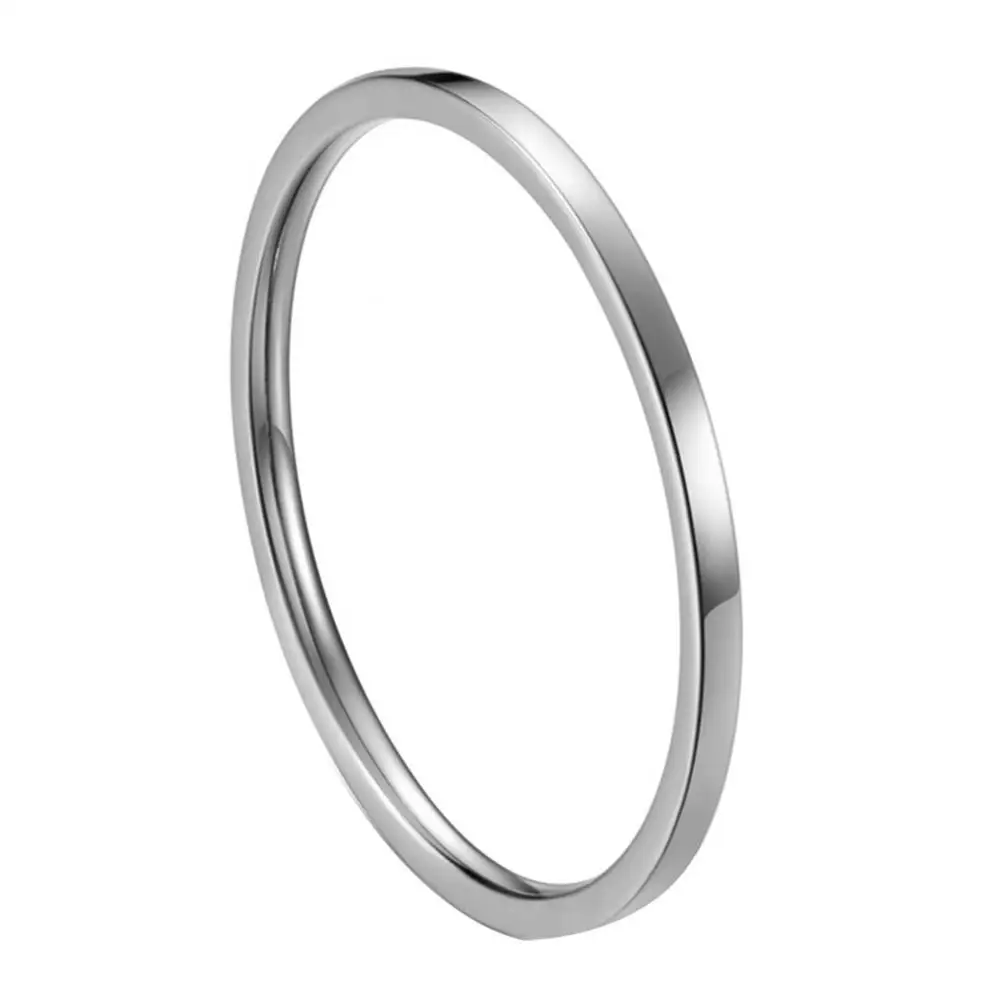 

Women Fashion Smooth Thin Titanium Steel Band Finger Ring Wedding Jewelry Gift