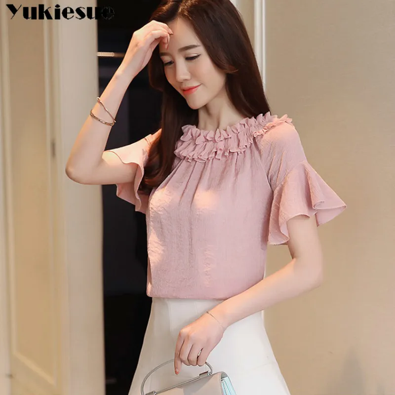 Женская рубашка с открытыми плечами и коротким рукавом летняя блузка для женщин