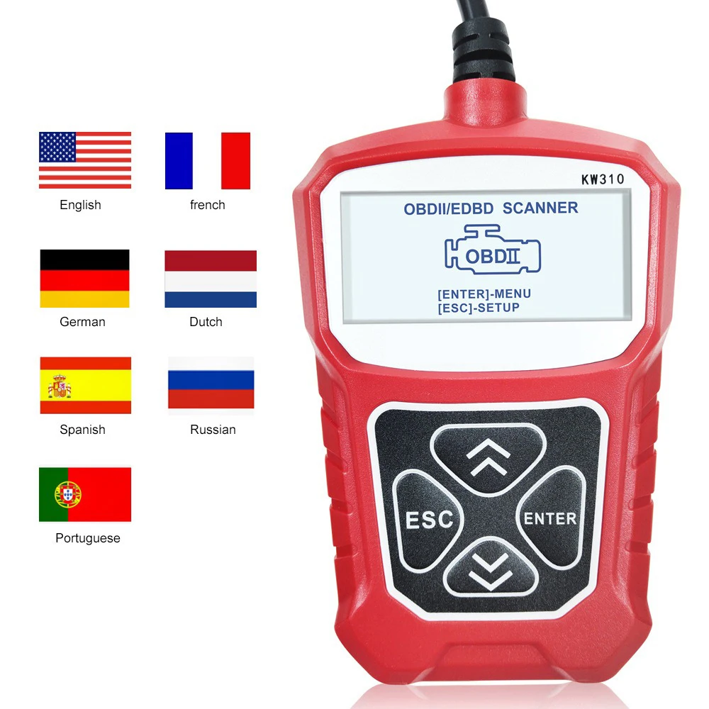 Автомобильный диагностический сканер KW310 OBD2 прибор для диагностики
