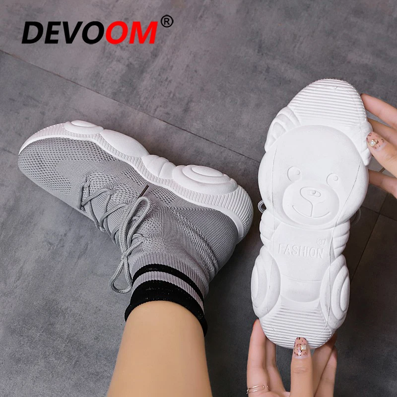 Женские кроссовки для бега на открытом воздухе дышащие с высоким верхом женская