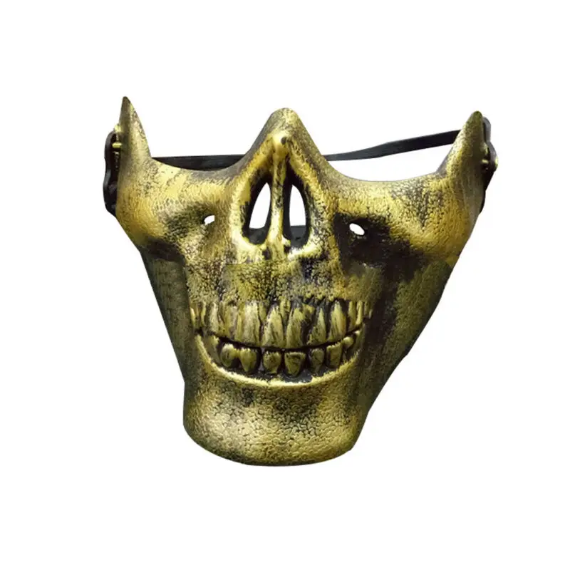 Популярные Металлические пластиковые маски черепа для Хэллоуина золотые и