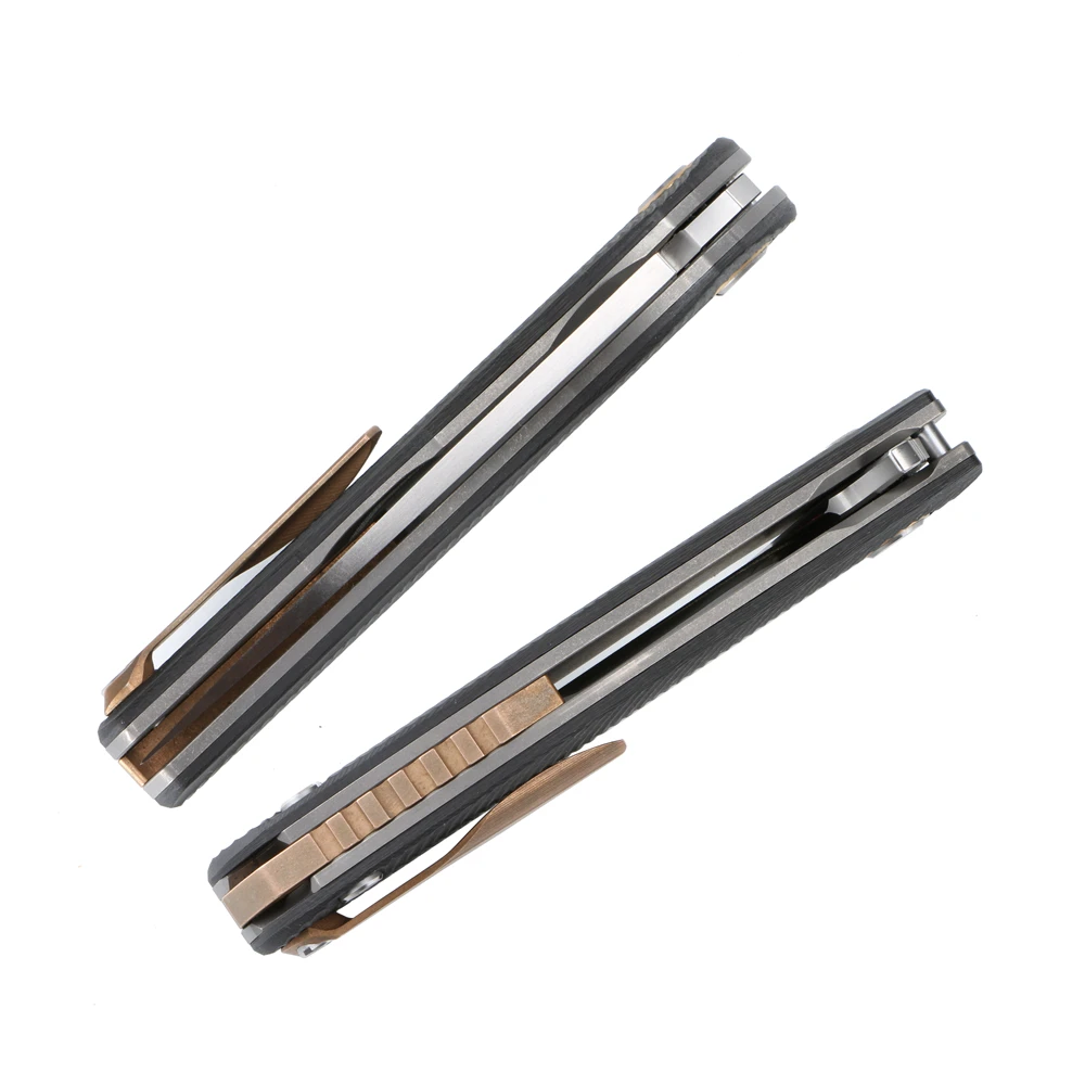 Складной нож M390 стальное лезвие углеродное волокно титановая подкладка ручка