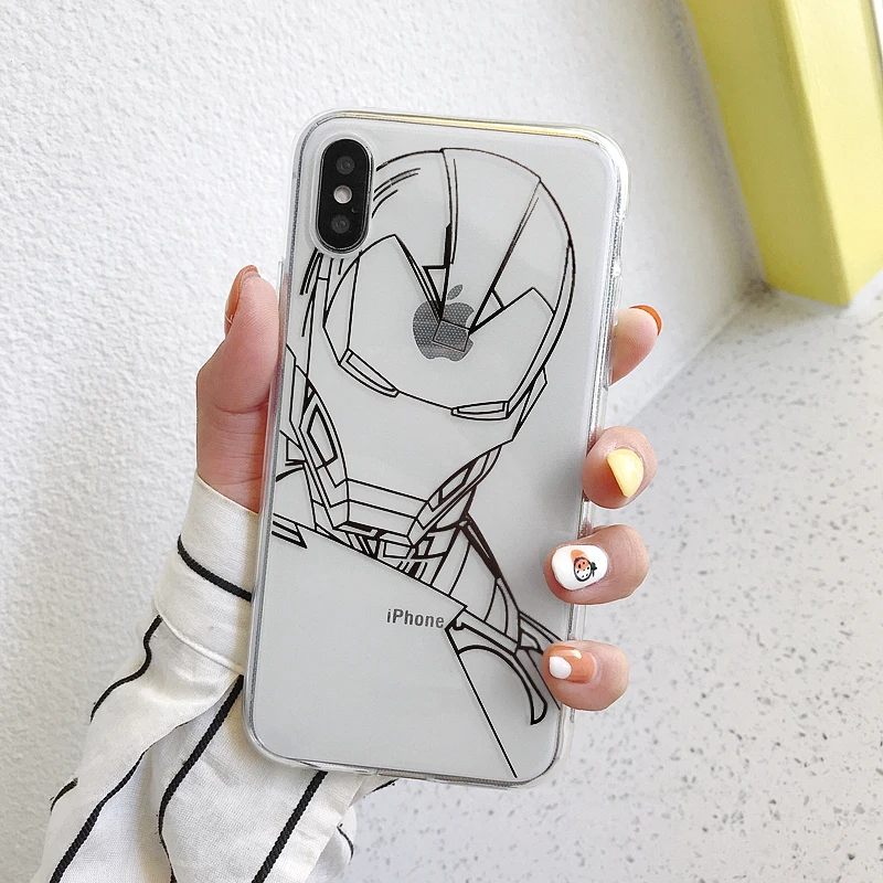 07C Милый человек-паук Marvel телефон для iphone 11 Pro Max 6 7 8 6s Plus чехол для iphone X XS XR xs max 5 5S se чехол прозрачный - Цвет: 07C