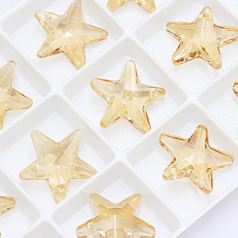 20 мм изящная пятиконечная звезда Подвеска Стразы с кристаллами голубая