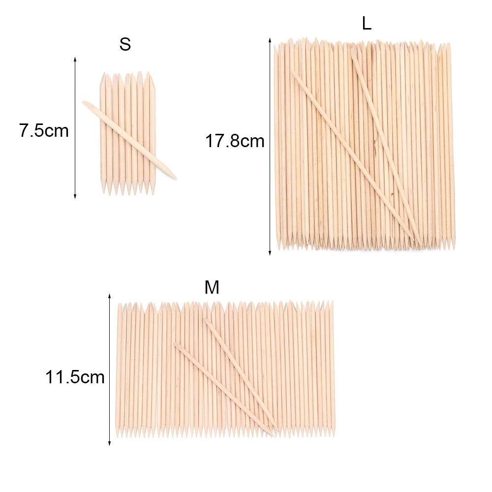 

10/30/50Pcs Dual-Ended Wood Stick Nail Art Painting Pattern Stick Nail Cuticle Remover Manicure Pedicure Pusher Nail Clean Tool