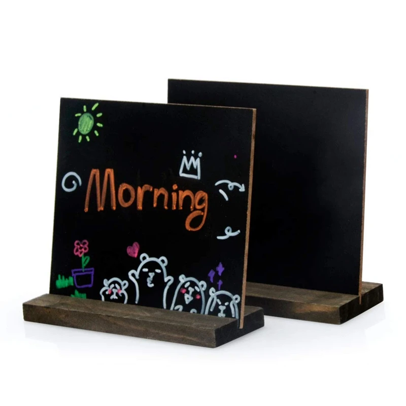 8 Pack Mini Chalkboard Signs Vintage Wooden Tabletop Sign with Base Stand Framed Message Small for | Дом и сад