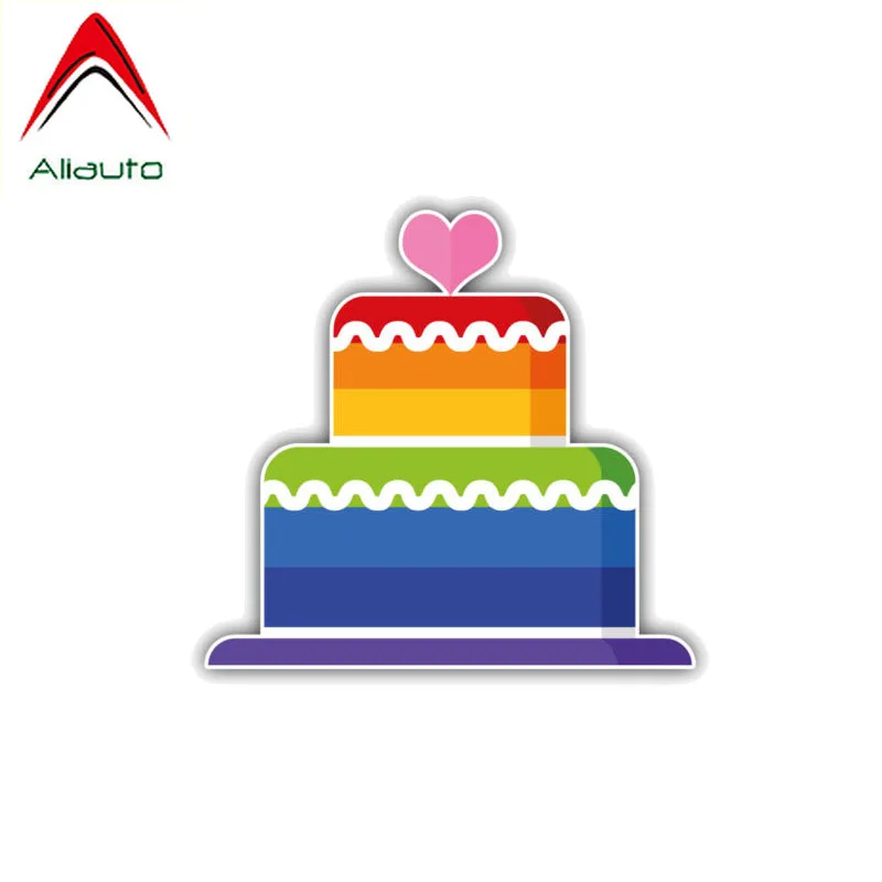Забавная Автомобильная наклейка Aliauto торт геи радуга автомобильный декор ПВХ