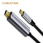 Кабель-переходник Cabletime с USB C на HDMI Тип C HDMI MM 4K 60 Гц, конвертер 1,8 м для MacBook Samsung Galaxy S8 + N102