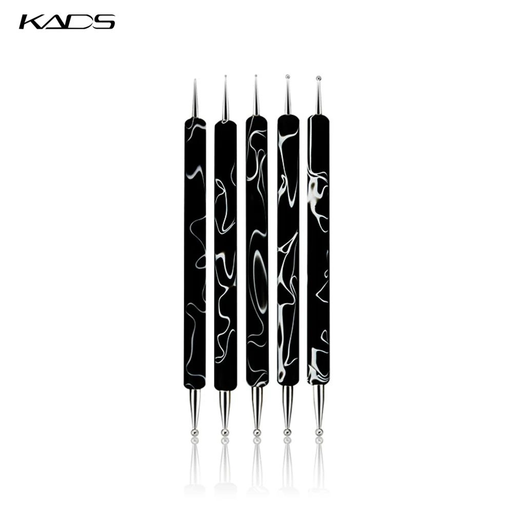 KADS Новое Прибытие 5 шт./компл. 2 Way Расставить Marbleizing Живопись Pen Инструмент Nail Art Расставить Инструмент Для Ухода За Ногтями