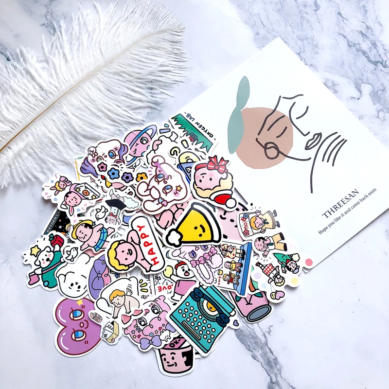 43 шт милые Мультяшные лабораторные наклейки для ноутбука скейтборд багаж Авто