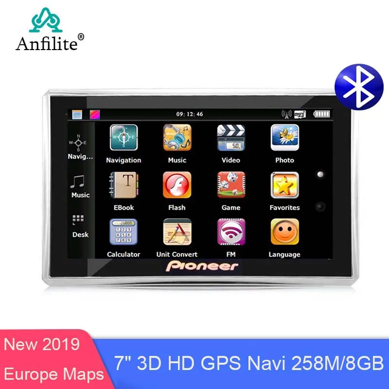 Anfilite 7 дюймов Автомобильный gps навигация Bluetooth AVIN FM Европа бесплатное обновление карты спутниковый Автомобильный/грузовик gps навигаторы