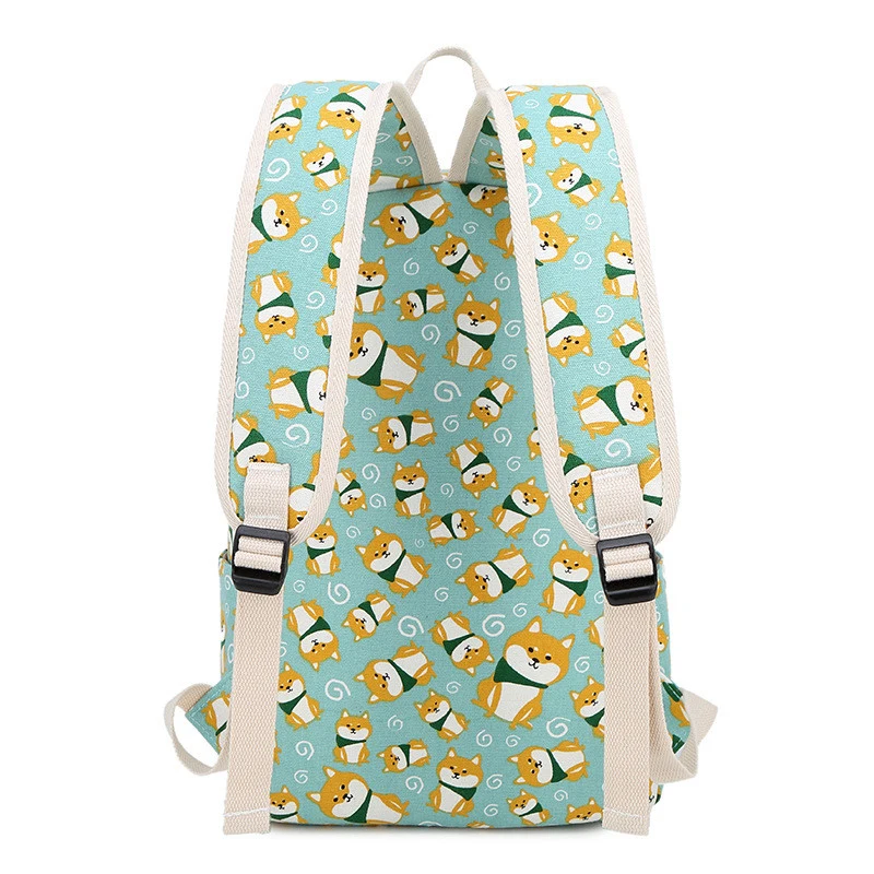 

Cute Cat prints school bag Large capacity Canvas backpack school bags for teenage girls Laptop backpack female Mochila 2019 New