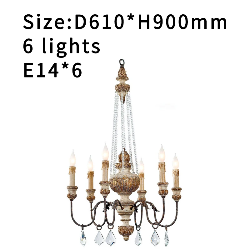 Деревянные люстры французские подвесные светильники для спальни в торговом
