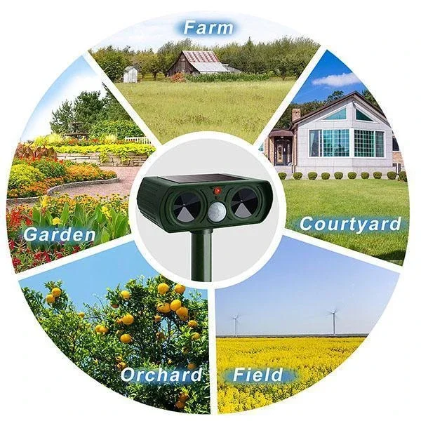 

Garden Cat Dog Pest Repeller Solar Power Ultra Sonic Scarer Frighten Animal Repellent Cat Dog Fox Deterrent Pest Repeller