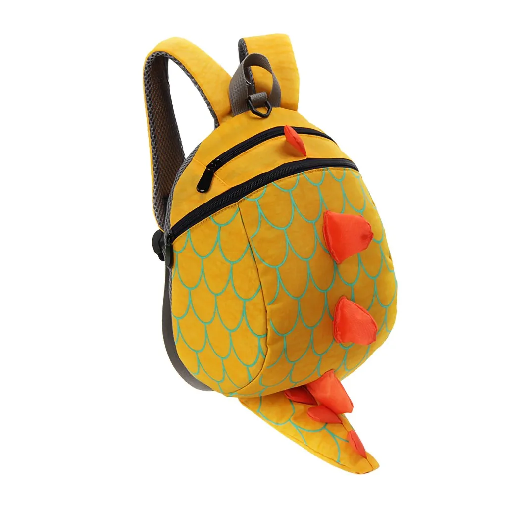 yellow INSULAR Дети Мальчики Девочки Мода милый мультфильм 3D Динозавр Наплечные школьные сумки анти-потеря Детский рюкзак#45 - Цвет: yellow
