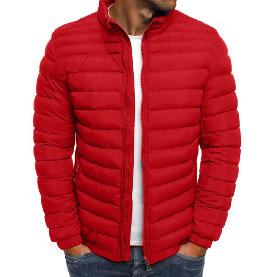 American brand G autumn and winter jacket men's parka coat cotton padded jacket Slim stand-up collar youth winter padded jacket
