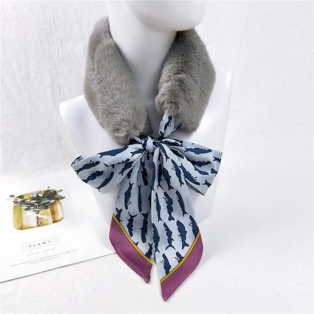 Новый женский зимний шарф из искусственного меха в стиле пэчворк Корейском лидер