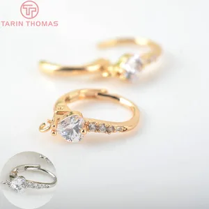 (3868)4 шт. 12,5x15 мм латунные серьги с искусственными крючками 24 карата золотого цвета, высококачественные аксессуары сделай сам, Ювелирная фурнитура