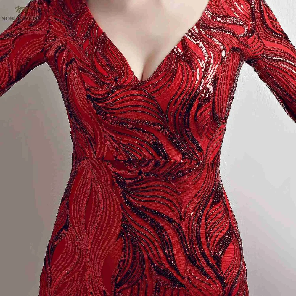 NOBLE WEISS Newest Prom Dress Sequined Deep V Neck Sexy Slim Simple Corset Luxurious Mermaid Dresses | Свадьбы и торжества
