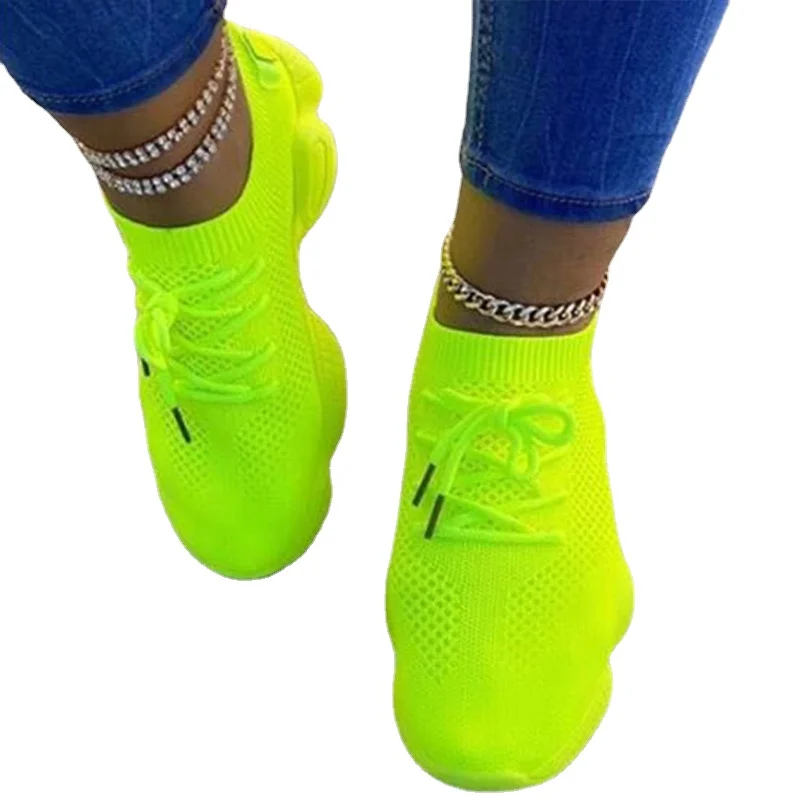 

Женские сетчатые кроссовки, дышащие, на шнуровке, плоская подошва, Повседневная Удобная однотонная обувь карамельных цветов, осень