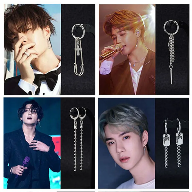 Серьги кольца унисекс серебристого цвета в стиле панк|Серьги-кольца| |