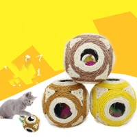 cat toy ball sisal rope teaser chewing rattle kitten scratch catch pet toy interactive funny training stick dog balls puppy supp