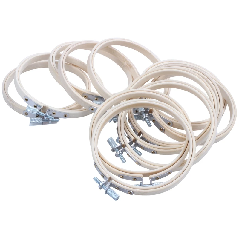 Набор колец с вышивкой обручи крестом деревянные круглые регулируемые