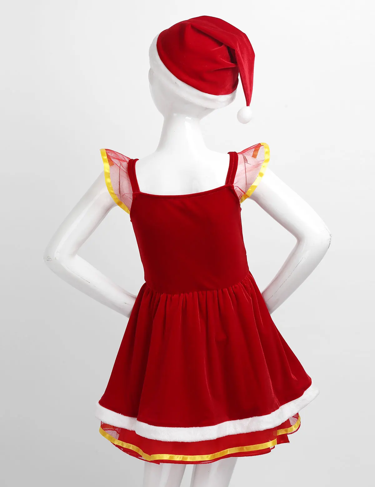 Детское мягкое бархатное рождественское платье Санта Клауса для девочек