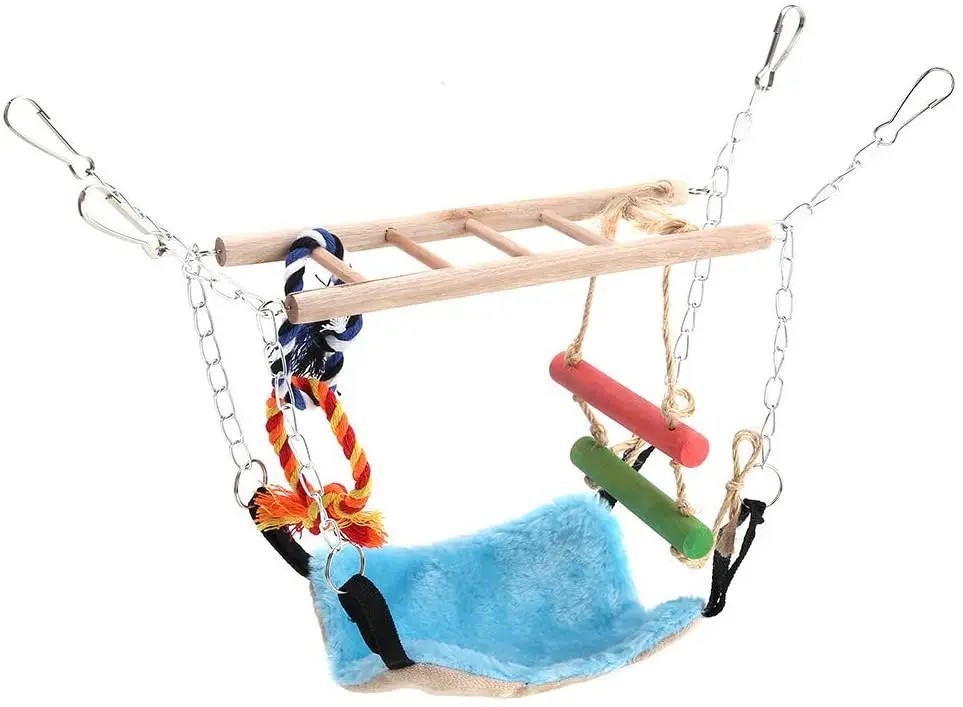 

Climbing Net,Bird Playground Bird Toy Set,Swing Rope Hanging Net Hanging Bird Cage Accessories for Hamster Ferret Rat