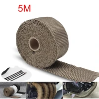 5m motorcycle exhaust heat shield thermal exhaust tape heat wrap fiberglass with stainless ties for motocross atv