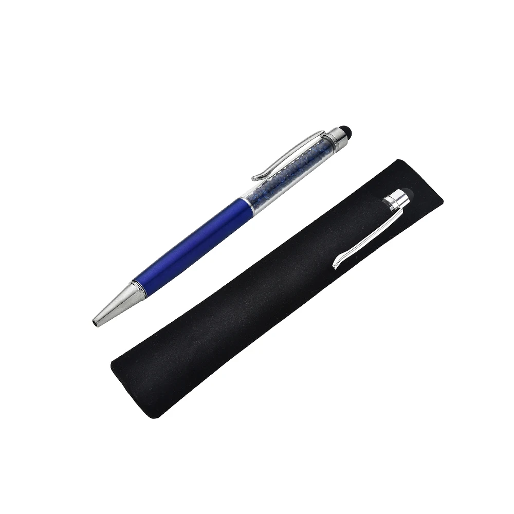 Royal Blue Bag 30 наборов персонализированный гравированный Кристалл алмазные металлические ручки Свадебные сувениры шариковая детская душевая Подарочная сенсорная экранный конденсатор ручки - Цвет: Royal Blue Bag