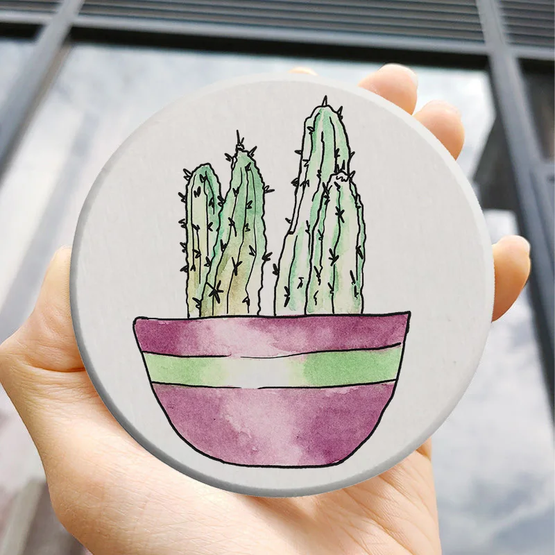 

Diatom Mud Printed Cup Coaster Meaty Plants Coaster Mat Personalized Coasters Food Table Placemats Decoration Accessories